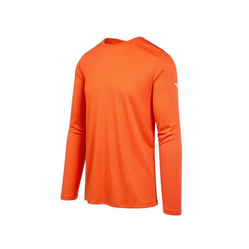 Mens Mizuno Long Sleeve T-Shirts Orange Philippines (VAZPCR359)